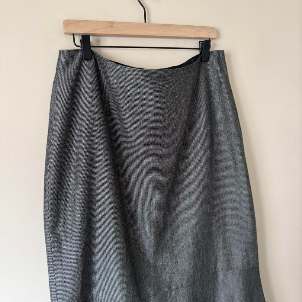Ashley‎ Stewart Grey Midi Maxi Skirt Peplum Trumpet Grey Mermaid Tweed Work - Picture 2 of 8